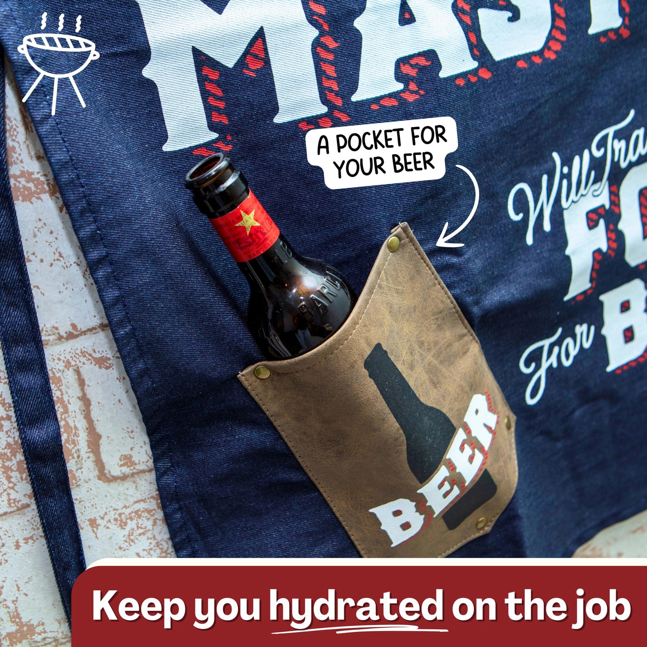 Grill Master BBQ Cooking Apron For Men