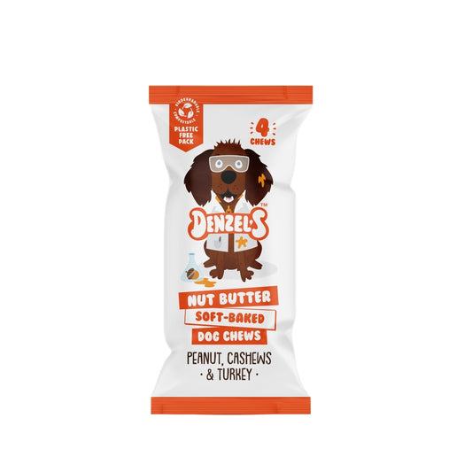 Denzel's Dog Chews – Nut Butter Bars – Turkey, Peanut & Cashews