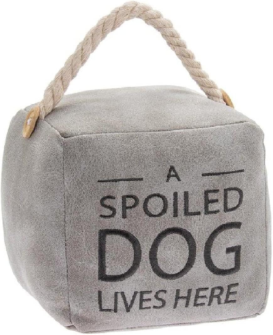 Grey Dog Door Stop Spoilt Dog