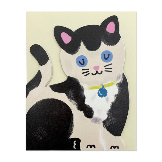 Black And White Mini Kitten Greetings Card