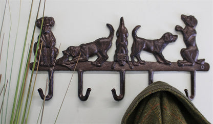 Playful Dogs Cast Iron Metal Hooks