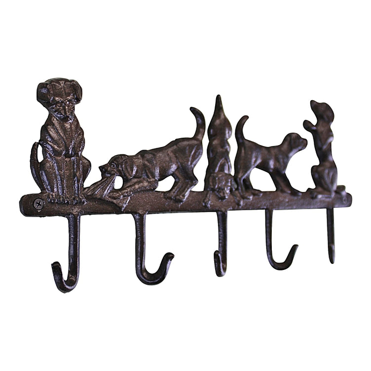 Playful Dogs Cast Iron Metal Hooks